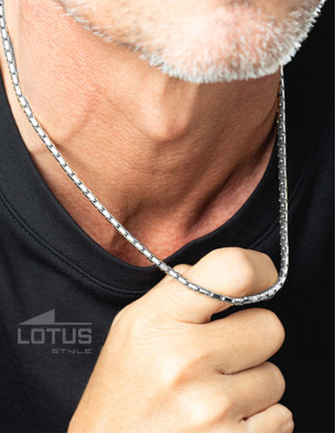 LOTUS STYLE MEN'S STAINLESS STEEL NECKLACE